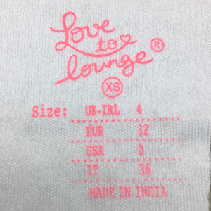 1 color tagless printing love to lounge