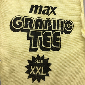 1 color tagless printing max graphic