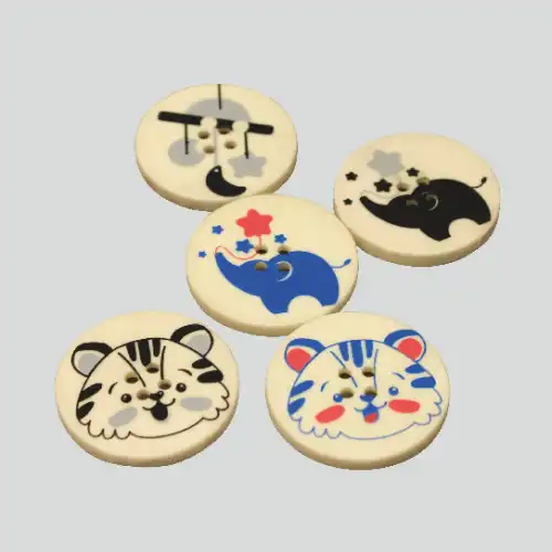 Printing on garment buttons