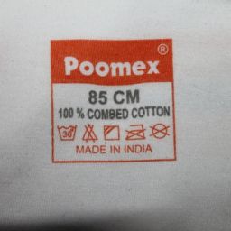 Poomex logo printing on pure cotton fabric