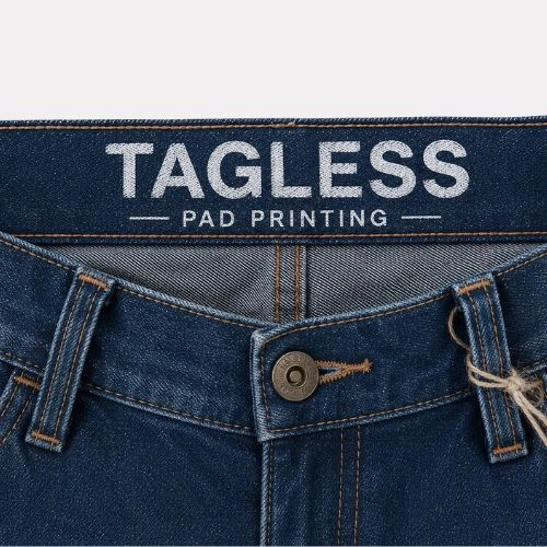 tagless-printing-on-denim jeans | Fashion Jeans Waist Branding | Soft Feel Tagless Waist Printing | Apparel Waistband Pad Printing | Seamless Tagless Printing on Jeans | Denim Garment Inner Waist Printing | Custom Jeans Waist Label Printing | Industrial Denim Printing Solutions | Premium Denim Waistband Printing | Textile Waistband Branding Printing | Durable Tagless Printing on Denim Jeans
          
