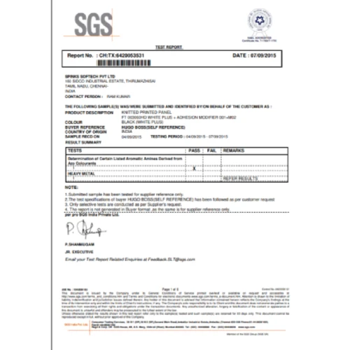 SGS Report CH:TX:6420053531